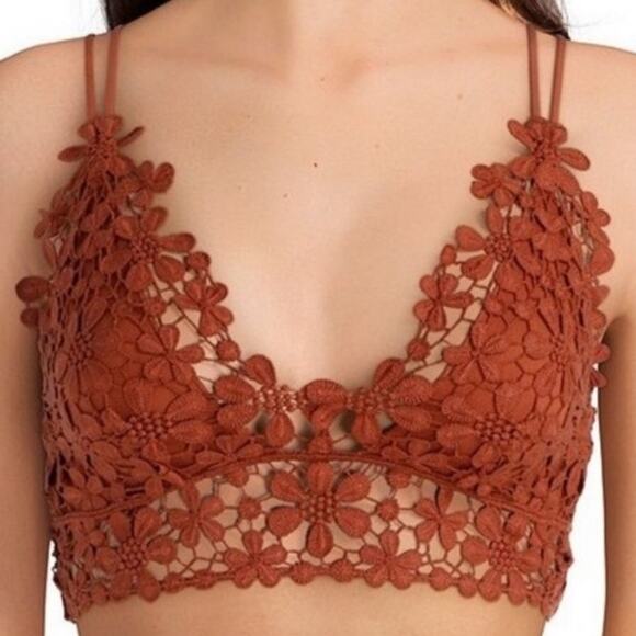 Free People Brown Miss Dazie Bralette Sz S - Picture 1 of 9